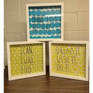 Set of 3 Inspirational Quote Wall Hangings